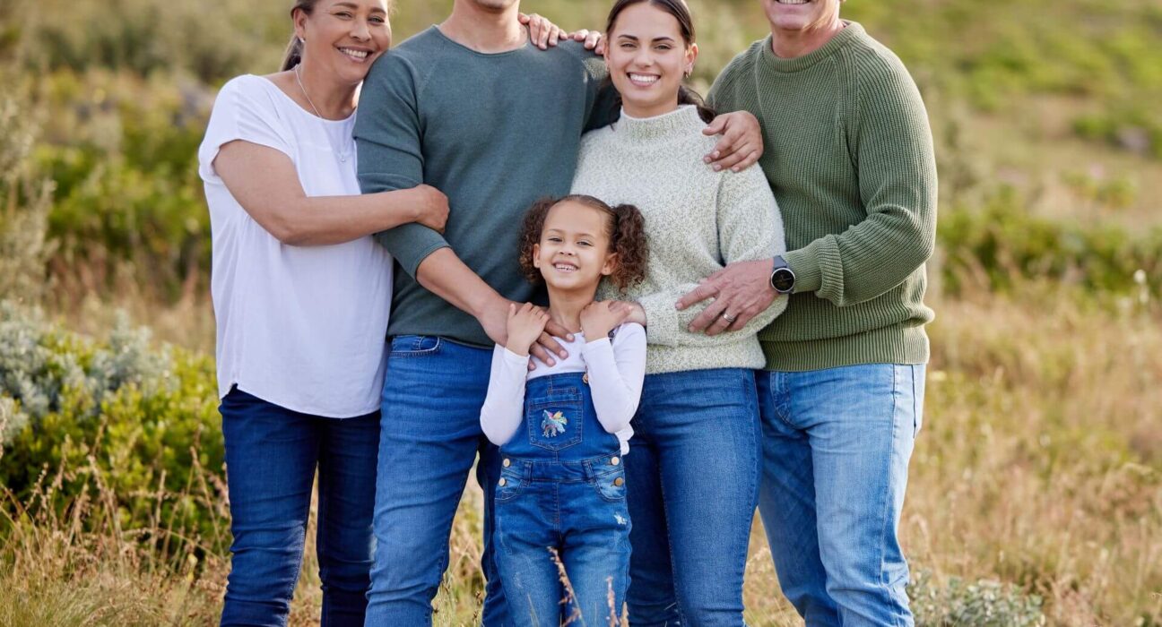 Familie im Feld