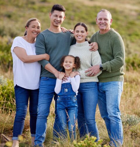 Familie im Feld