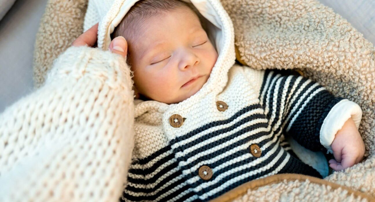 Baby im Fußsack